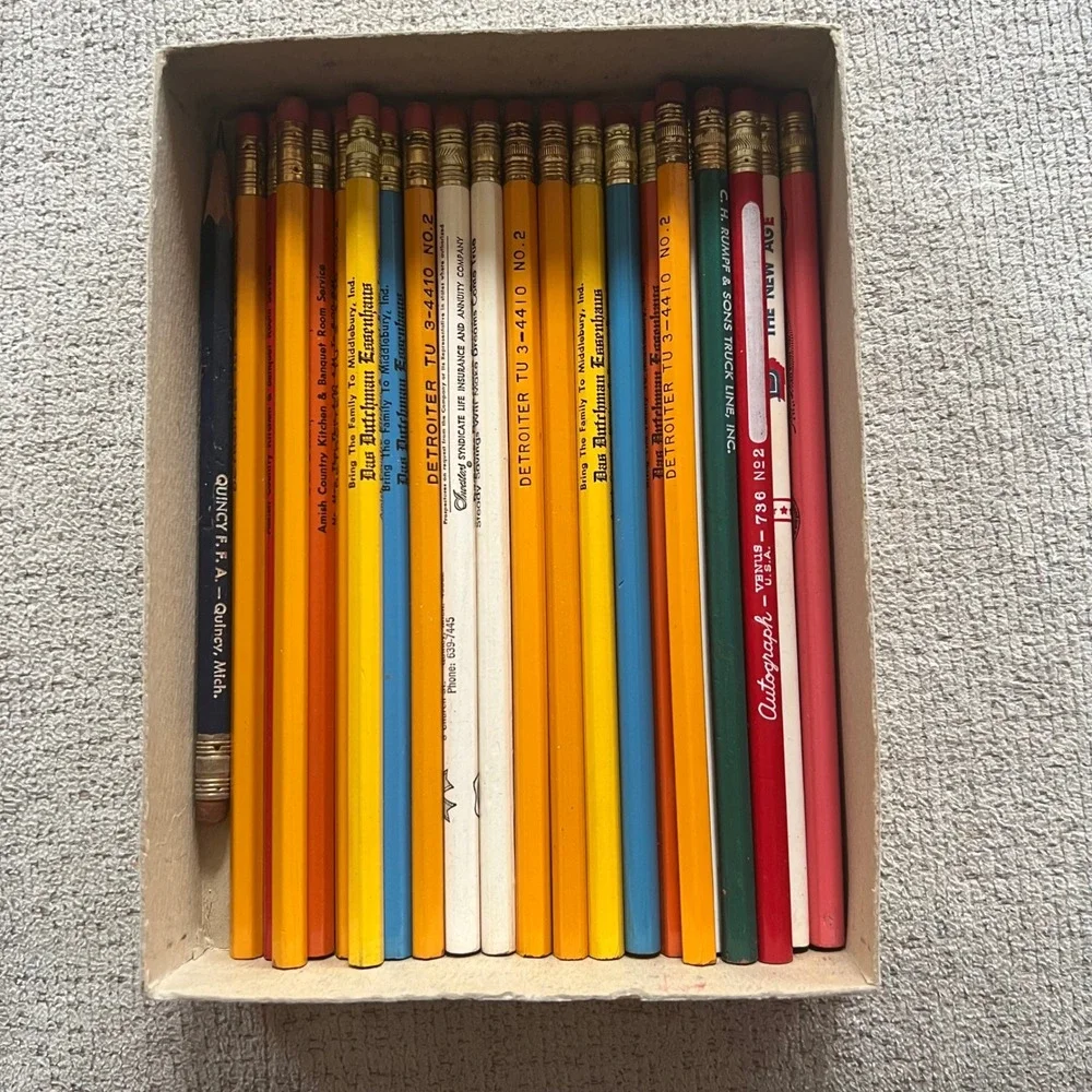 Vintage Eagle Verithin Pencils & Advertising Pencil Lot Mixed Brands Unused 60pc
